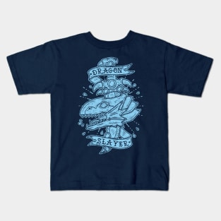 Dragon slayer - blue ink Kids T-Shirt